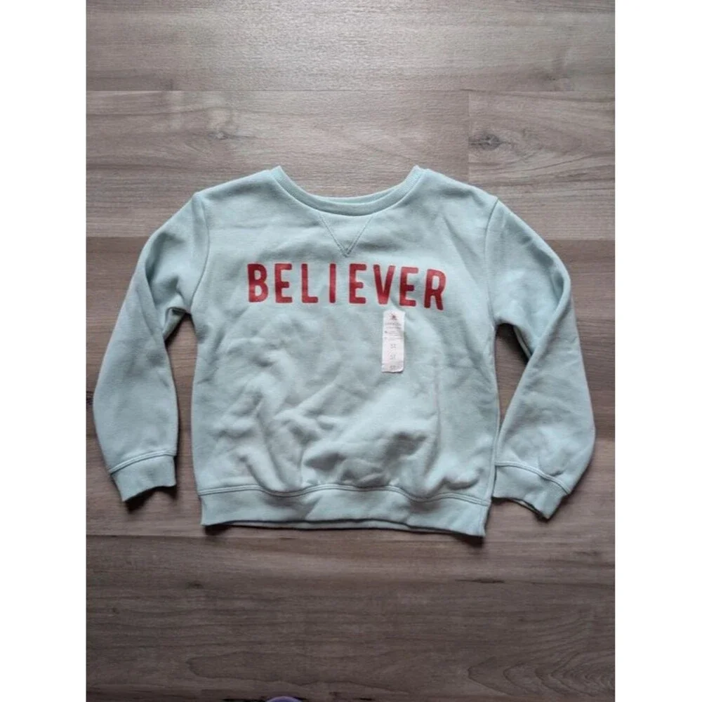 NEW Little Co. Believer Crewneck Sweatshirt, 5T (U1)